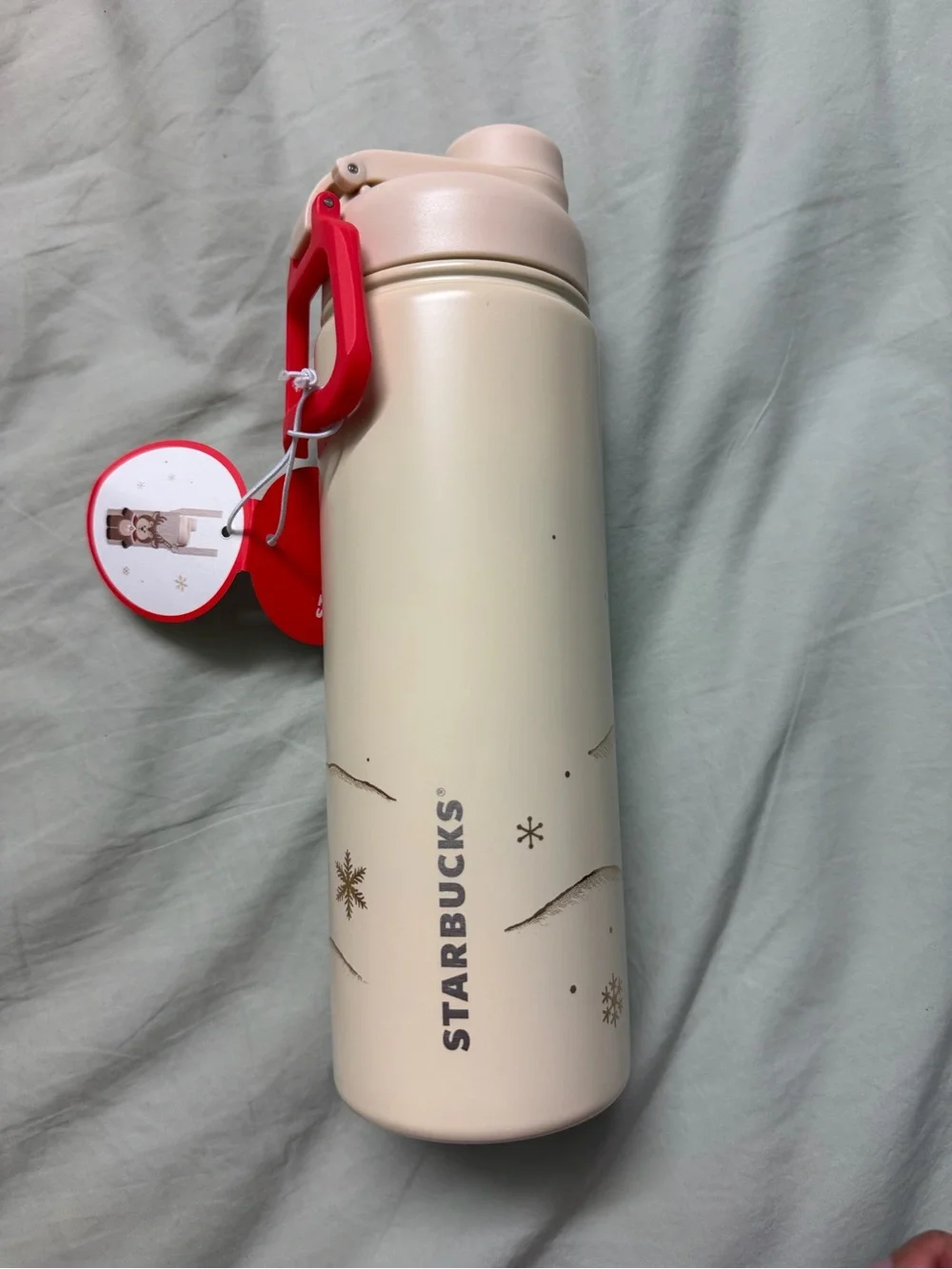 Starbucks Limited Edition Plush Reindeer Bottle Holder and Water Bottle